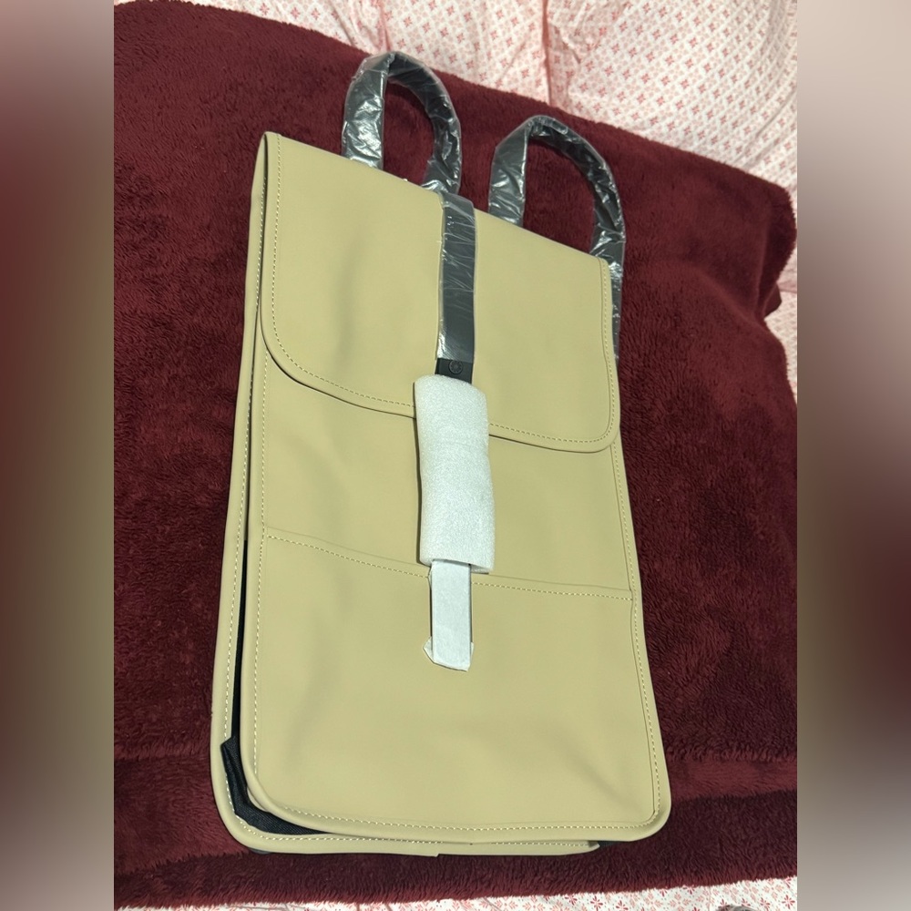 NWT Rains Mini Backpack Magnet Snap, back side pocket,